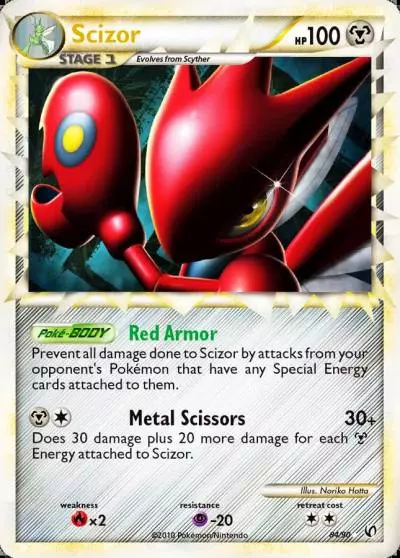 Scizor 84/90 HS—Undaunted Pokemon card