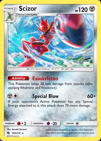 Scizor 126/214 Lost Thunder Pokemon card