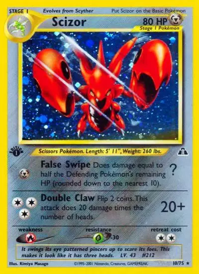 Scizor 10/75 Neo Discovery Pokemon card
