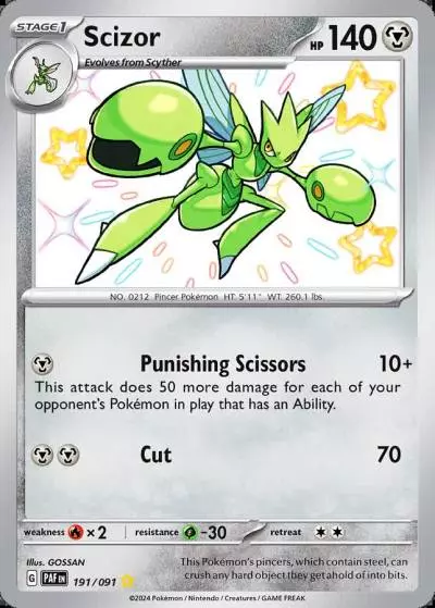 Scizor 191/91 Paldean Fates Pokemon card
