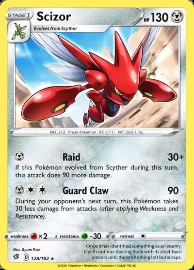 Scizor 128/192 Rebel Clash Pokemon card