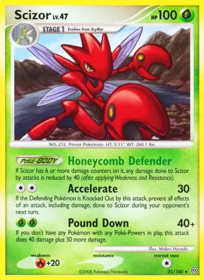 Scizor 25/100 Stormfront Pokemon card