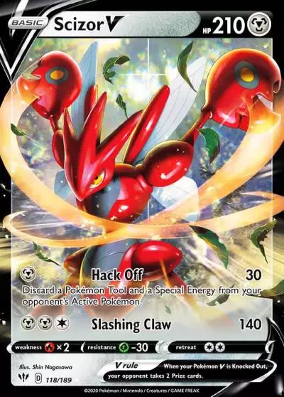 Scizor V 118/189 Darkness Ablaze Pokemon card