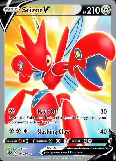 Scizor V 183/189 Darkness Ablaze Pokemon card