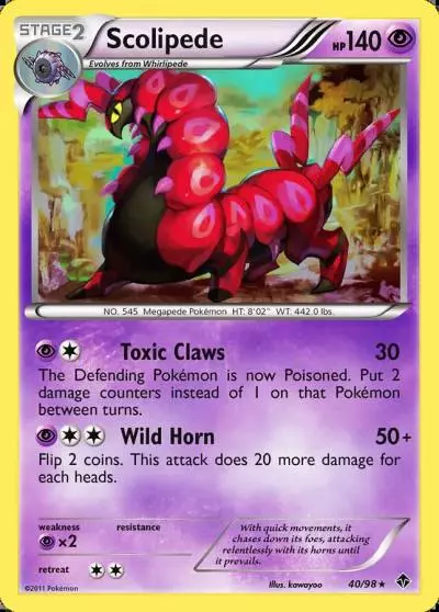 Scolipede 40/98 Emerging Powers Pokemon card