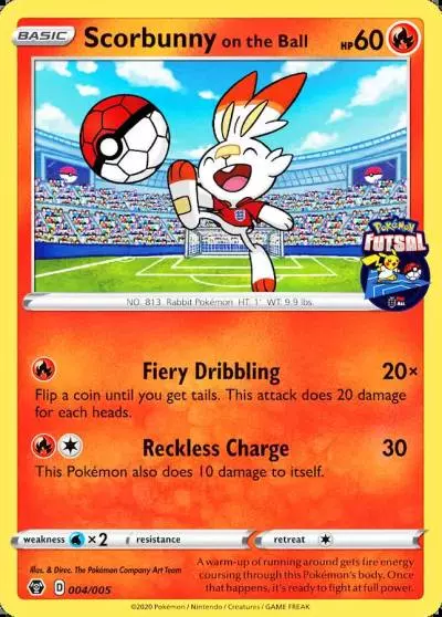 Scorbunny on the Ball 4/5 Pokémon Futsal Collection Pokemon card