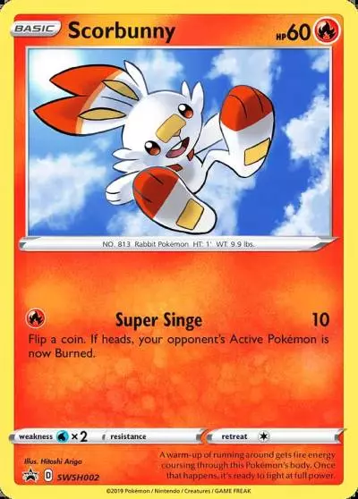 Scorbunny SWSH002/307 SWSH Black Star Promos Pokemon card