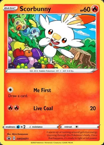 Scorbunny SWSH071/307 SWSH Black Star Promos Pokemon card