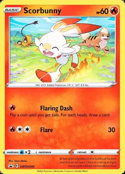 Scorbunny SWSH244/307 SWSH Black Star Promos Pokemon card