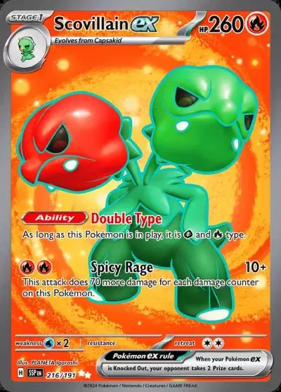 Scovillain ex 216/191 Surging Sparks Pokemon card