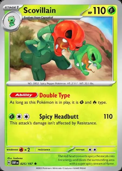 Scovillain 25/197 Obsidian Flames Pokemon card