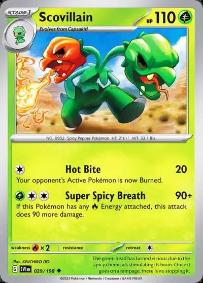 Scovillain 29/198 Scarlet & Violet Pokemon card