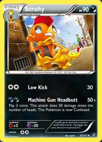 Scrafty 67/111 Furious Fists Pokemon card