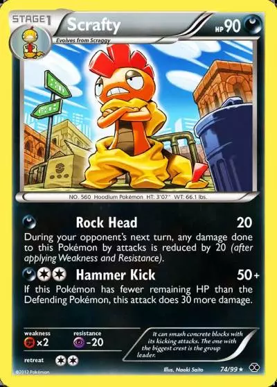 Scrafty 74/99 Next Destinies Pokemon card