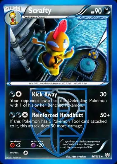 Scrafty 86/135 Plasma Storm Pokemon card
