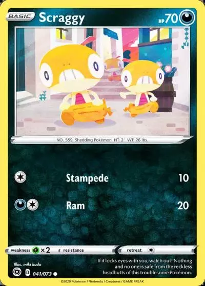 Scraggy 41/73 Champion's Path Pokemon card