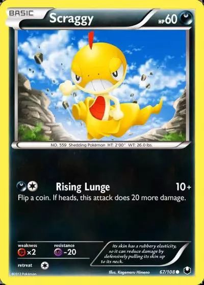 Scraggy 67/108 Dark Explorers Pokemon card