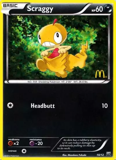 Scraggy 10/12 McDonald's Collection 2012 Pokemon card