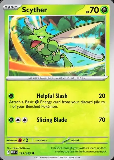 Scyther 123/165 151 Pokemon card