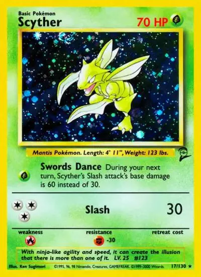 Scyther 17/130 Base Set 2 Pokemon card