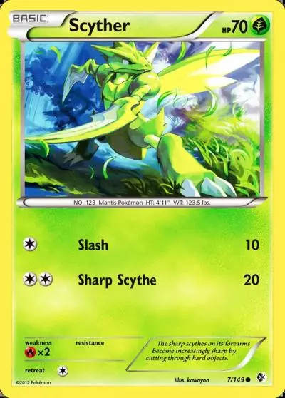 Scyther 7/149 Boundaries Crossed Pokemon card