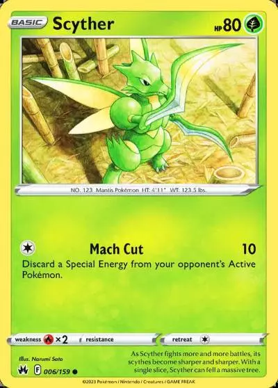 Scyther 6/159 Crown Zenith Pokemon card