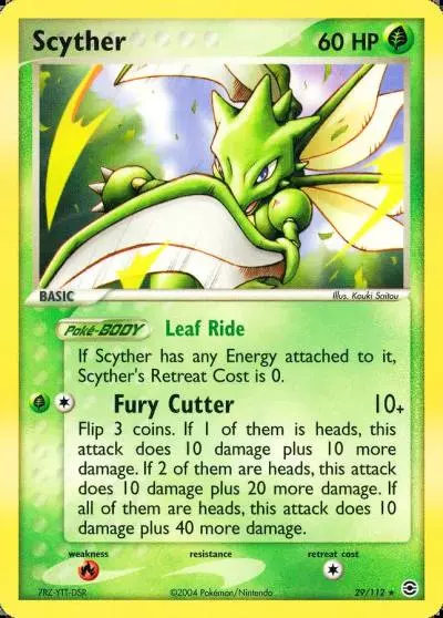 Scyther 29/112 FireRed & LeafGreen Pokemon card