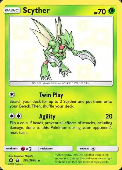 Scyther SV1/94 Hidden Fates Shiny Vault Pokemon card