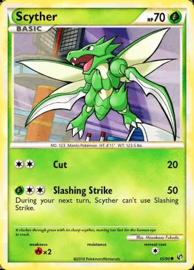 Scyther 65/90 HS—Undaunted Pokemon card