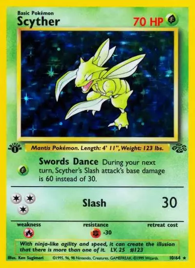 Scyther 10/64 Jungle Pokemon card