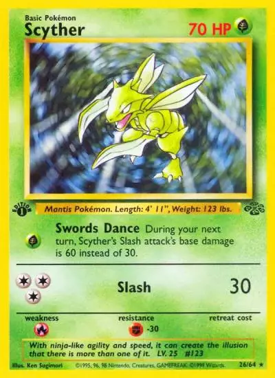 Scyther 26/64 Jungle Pokemon card