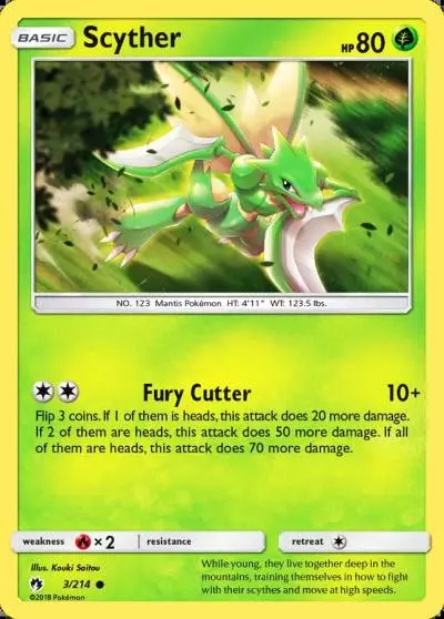 Scyther 3/214 Lost Thunder Pokemon card
