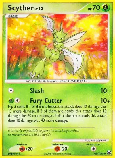 Scyther 46/100 Majestic Dawn Pokemon card