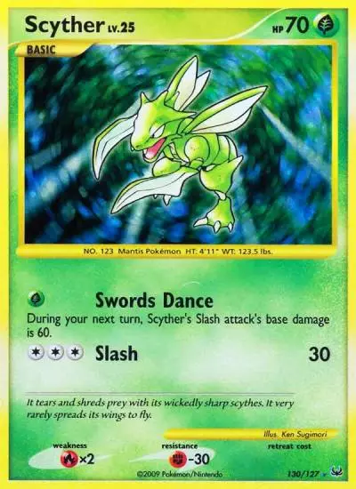 Scyther 130/127 Platinum Pokemon card