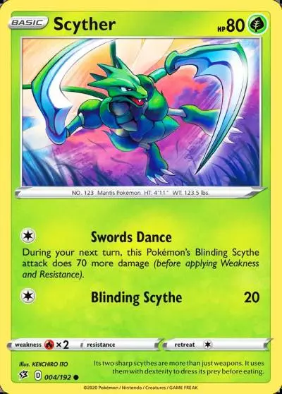 Scyther 4/192 Rebel Clash Pokemon card
