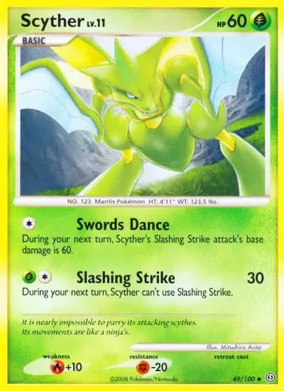 Scyther 49/100 Stormfront Pokemon card