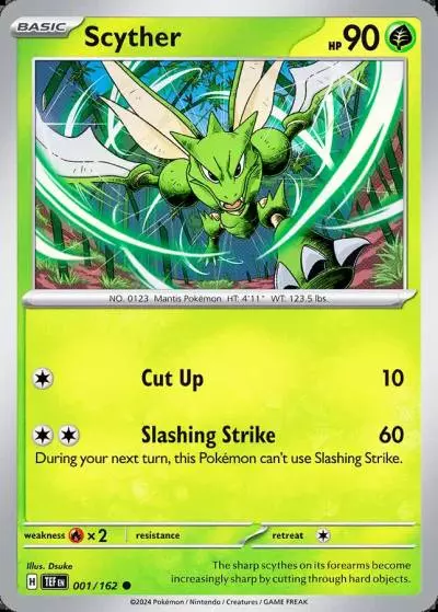Scyther 1/162 Temporal Forces Pokemon card