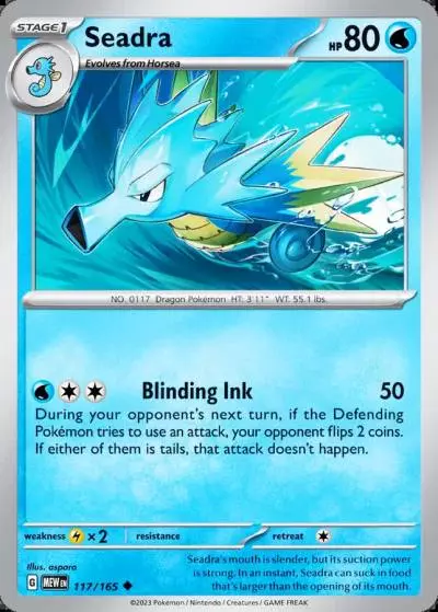 Seadra 117/165 151 Pokemon card