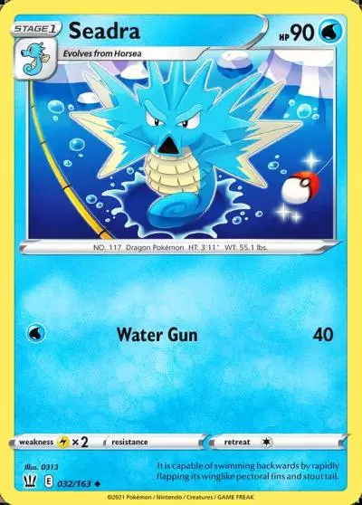 Seadra 32/163 Battle Styles Pokemon card