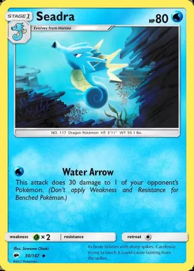 Seadra 30/147 Burning Shadows Pokemon card