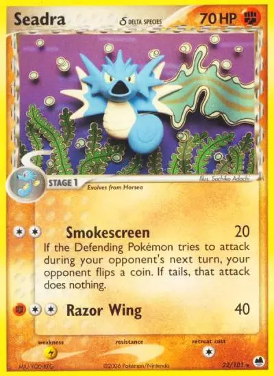 Seadra δ 22/101 Dragon Frontiers Pokemon card