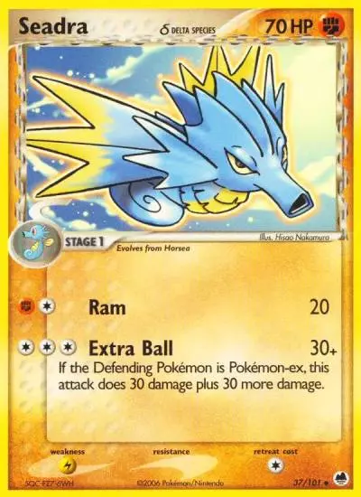 Seadra δ 37/101 Dragon Frontiers Pokemon card