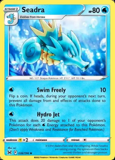 Seadra 36/196 Lost Origin Pokemon card