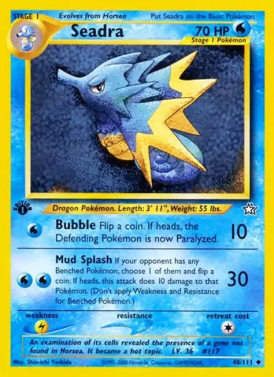 Seadra 48/111 Neo Genesis Pokemon card