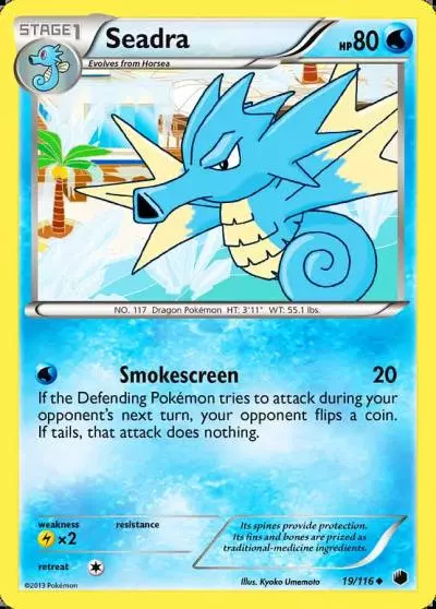 Seadra 19/116 Plasma Freeze Pokemon card
