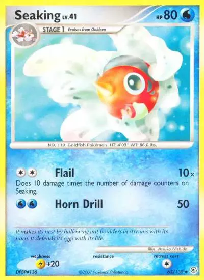 Seaking 62/130 Diamond & Pearl Pokemon card