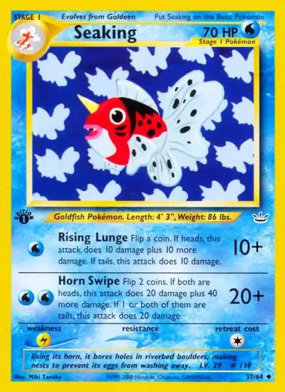 Seaking 37/64 Neo Revelation Pokemon card