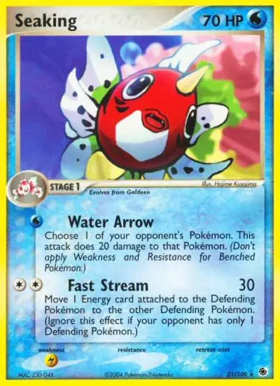 Seaking 21/109 Ruby & Sapphire Pokemon card