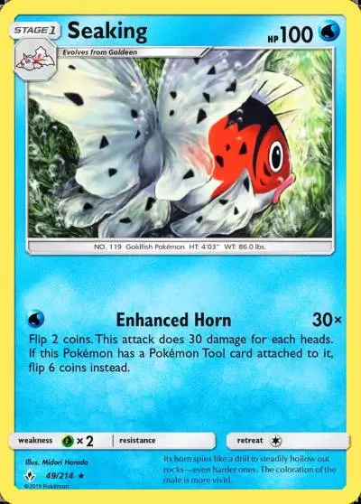 Seaking 49/214 Unbroken Bonds Pokemon card
