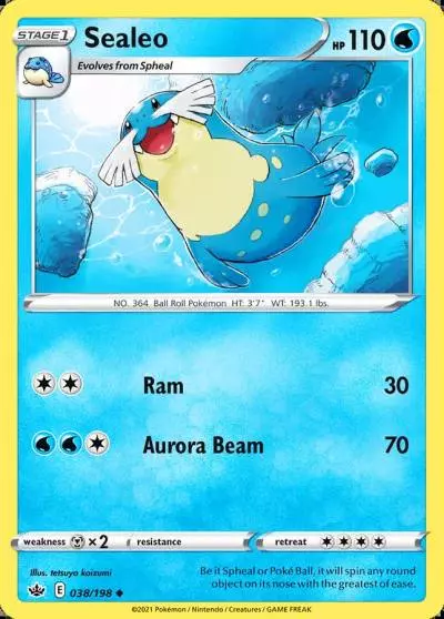 Sealeo 38/198 Chilling Reign Pokemon card